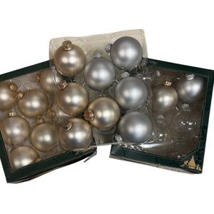 KREBS ELEGANT SILVER, GOLD AND CLEAR HOLIDAY ORNAMENTS